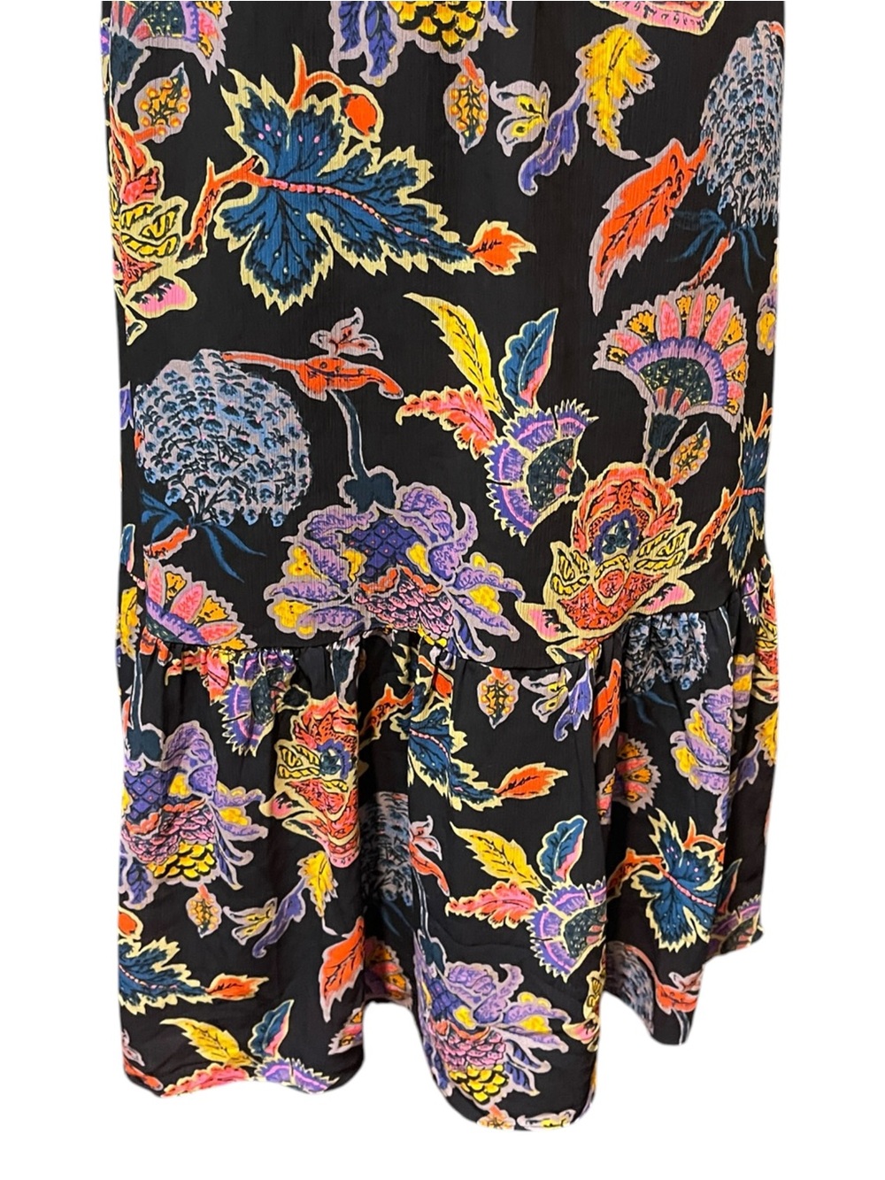 J. Crew Smocked Waist Bold Floral Print High Neck Sleeveless Summer Dress XS - Picture 9 of 15